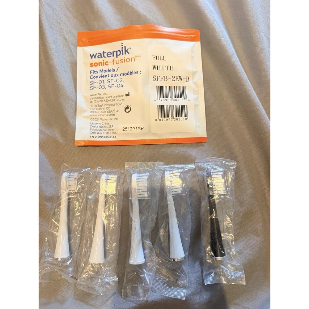 Waterpik Sonic-fusion Flosing BrushHeads SFFB-2EW,5Count White , Black